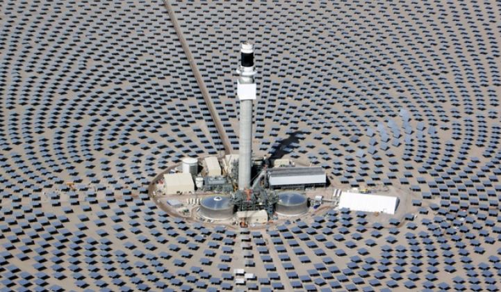 The Crescent Dunes CSP project in Nevada has undershot expectations. (Credit: SolarReserve)